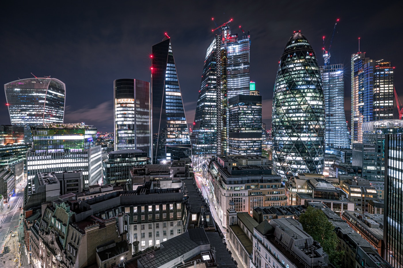 City of London at night - Wavex AI-powered security
